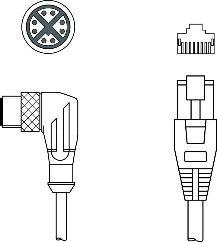 Leuze KSS GB-M12-8W-RJ45-A-P7-050 Interconnection cable Turkey