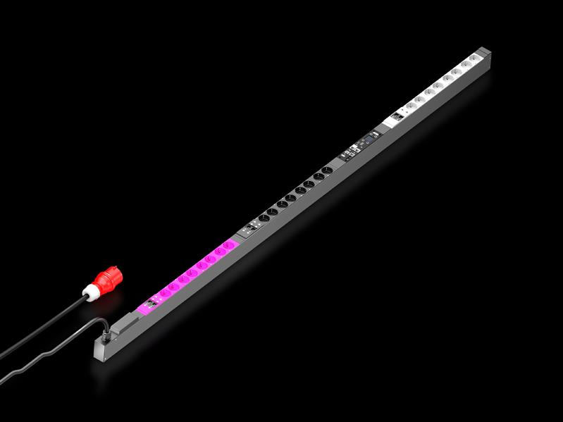 Rittal DK 7979.534 DK PDU metered+, compact basic power distribution incl energy measurement per output slot, with network interface and display, WLD: 44x2095x70 mm, CEE 7/3: 24x earthing-pin Turkey