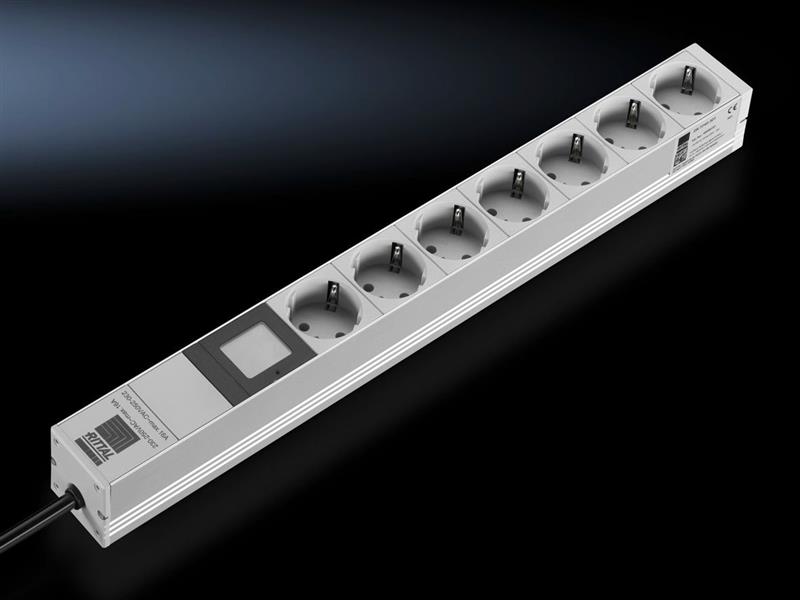 Rittal DK 7240.301 DK Socket strip, CEE 7/3 (type F), 7-way, 230 V (AC), 16 A, LHD: 482,6x45x50 mm, with display Turkey