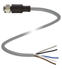 Pepperl+Fuchs V15L-G-5M-PUR-U Female cordset single-ended M12 straight L-coded, 5-pin, PUR cable grey, UL approved Turkey