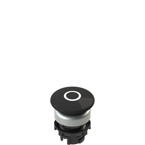 Pizzato E2 1PU2F149L1 Spring-return black mushroom pushbutton with marking Turkey
