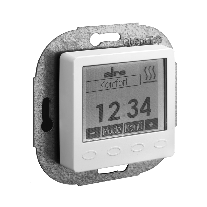Alre HTRRUu210.021#07/V2 Room/underfloor temperature controller with timer, flush-mounted, cover 50x50mm, pure white, gloss Turkey