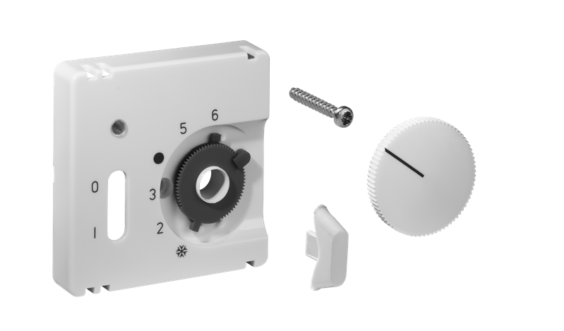 Alre JZ-035.021 Cover set for room thermostat RTBSU-401062 / floor temperature controller RTERU, 50×50, traffic white (RAL9016), matt Turkey