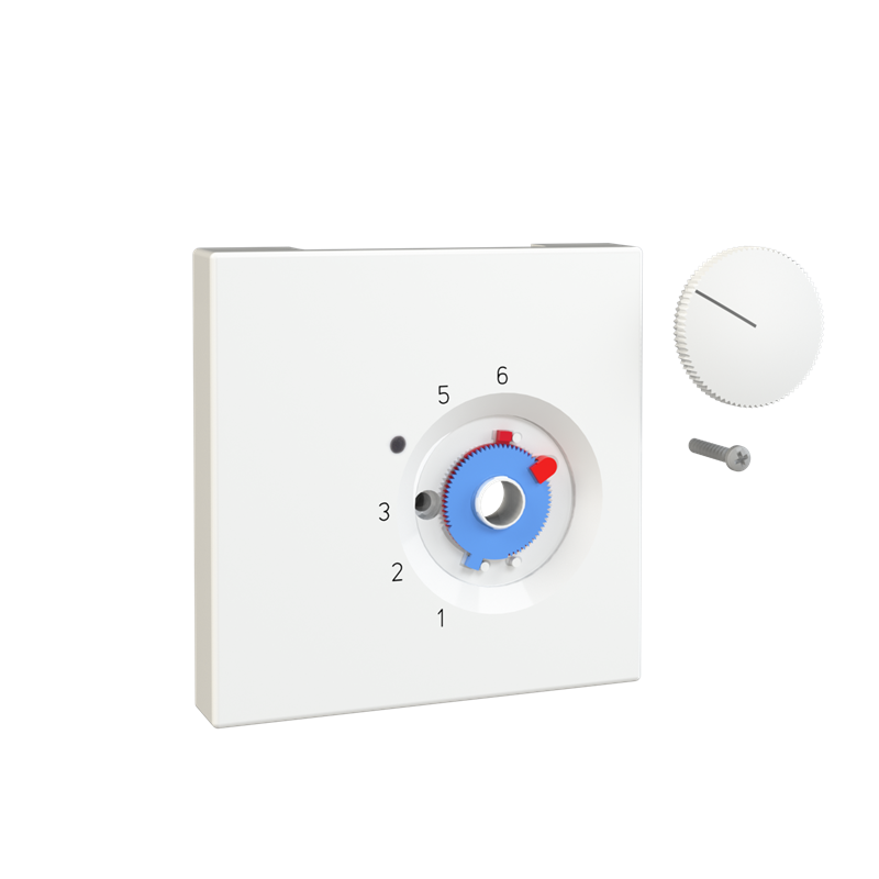 Alre JZ-001.410 Cover set for room thermostat RTBSU, 70×70 for JUNG LS wide rocker switches, pearl white (RAL 1013) gloss Turkey