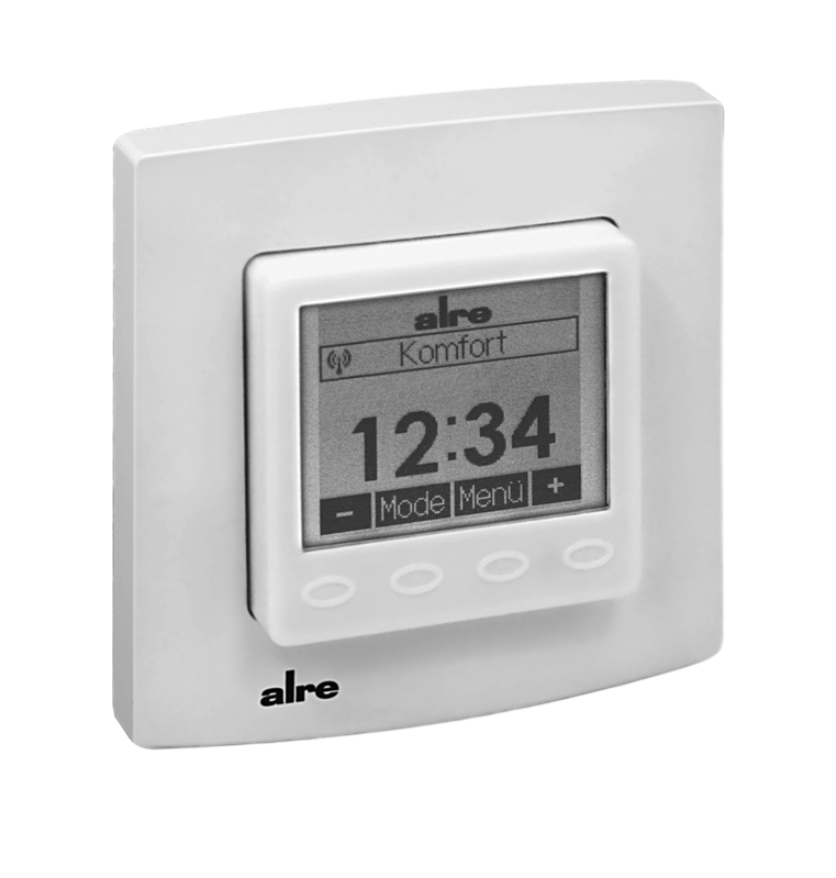Alre FTRFUd210.123#21 Wireless room temperature sensor with timer, flush-mounted, alre frame, cover 50x50mm, pure white, gloss Turkey