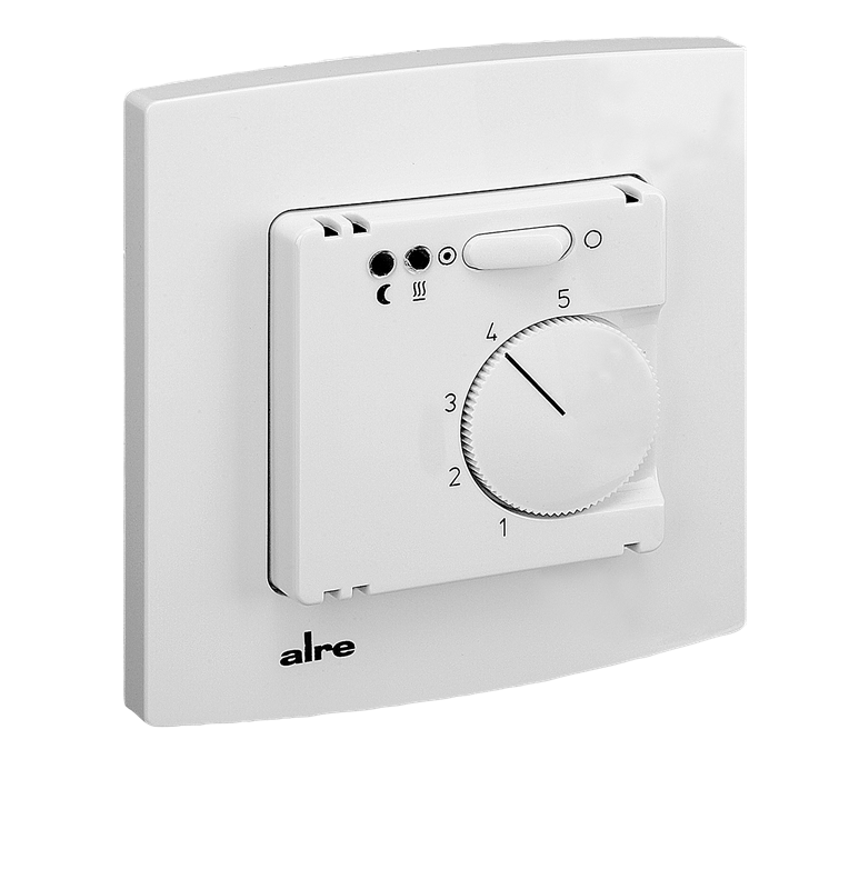 Alre FETR 101.715#21 Underfloor temperature controller with remote sensor, flush-mounted, 10-50…°C, alre frame, cover 50x50mm, pure white, gloss Turkey