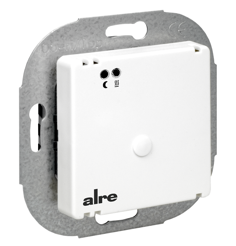 Alre FETR 101.700#07 Underfloor temperature controller with remote sensor, flush-mounted, 10-60…°C, cover 50x50mm, pure white, gloss, internal setting Turkey