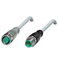Pepperl+Fuchs V1-G-E2-1M-PUR-V1-G Cordset M12 socket straight A-coded LED 3-pin to M12 plug straight A-coded 3-pin, PUR cable grey Turkey