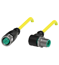 Pepperl+Fuchs V1-G-YE0,5M-PVC-U-V1-W Cordset M12 socket straight to M12 plug angled A-coded, 4-pin, PVC cable yellow, UL approved Turkey