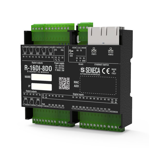 Seneca R-16DI-8DO Ethernet module 16 digital inputs / 8 digital relay outputs Turkey