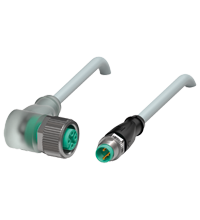 Pepperl+Fuchs V1-W-E2-2M-PUR-V3-G Cordset M12 socket angled A-coded LED 4-pin to M8 plug straight A-coded 3-pin, PUR cable grey Turkey
