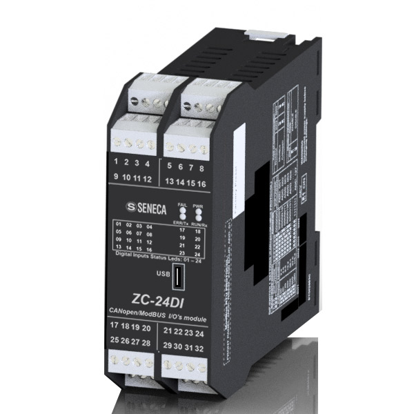Seneca ZC-24DI 24 CH digital input CANopen / ModBUS RS485 Turkey