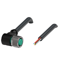 Pepperl+Fuchs V19-W-BK5M-PUR-U Female cordset single-ended M12 angled A-coded, 8-pin, PUR cable black, UL approved Turkey