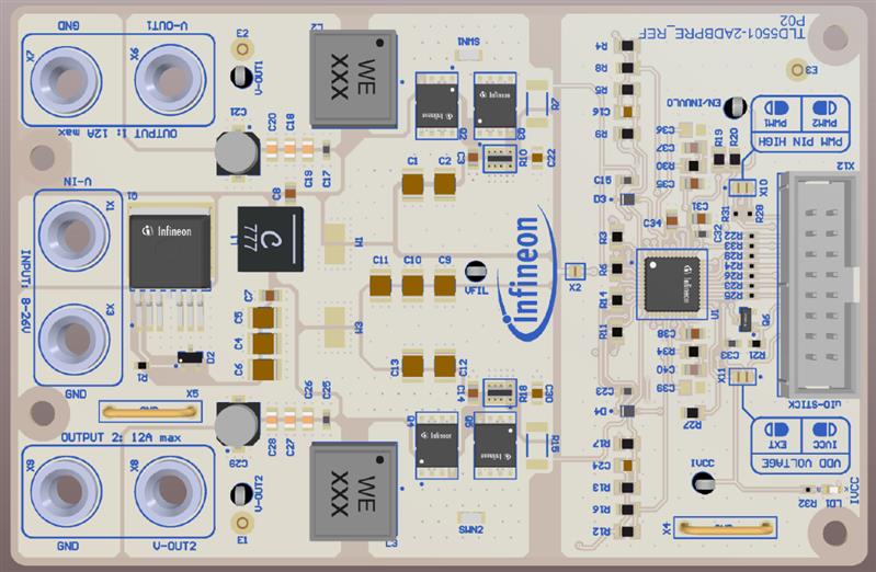 Infineon TLD5501-2ADBPRE_REF Dual channel voltage pre-regulator for Adaptive Drive Beam (ADB) Turkey