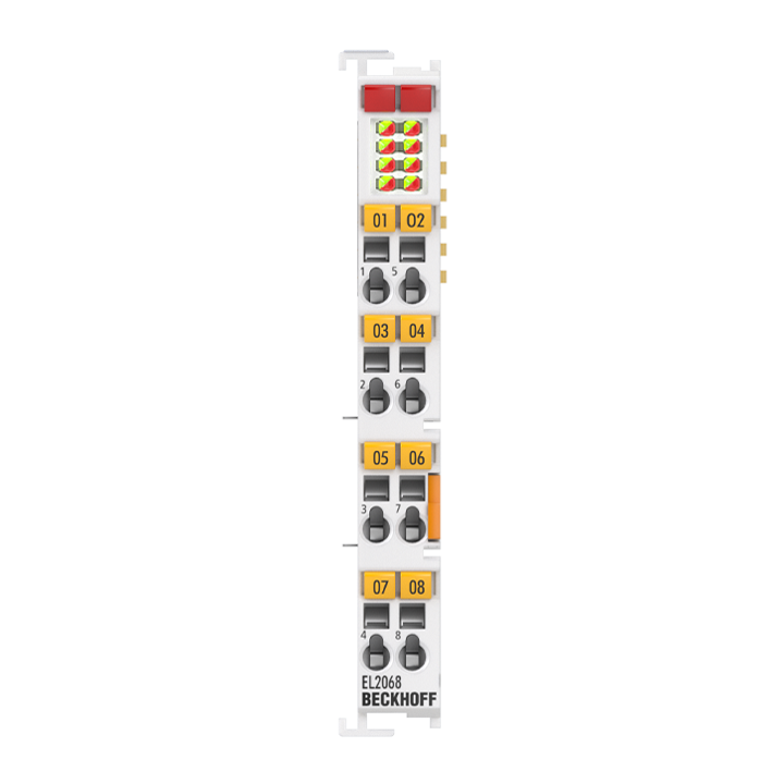 Beckhoff EL2068 EtherCAT Terminal, 8-channel digital output, 24 V DC, 05 A, with channel diagnosticsNew Turkey