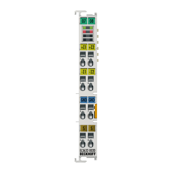 Beckhoff EL3632-0020 EtherCAT Terminal, 2-channel analog input, IEPE/accelerometer, 16 bit, 50 ksps, factory calibrated Turkey