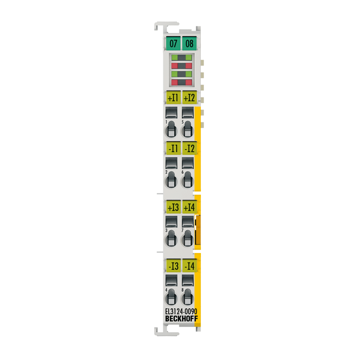 Beckhoff EL3124-0090 EtherCAT Terminal, 4-channel analog input, current, 4…20 mA, 16 bit, differential, TwinSAFE SC Turkey