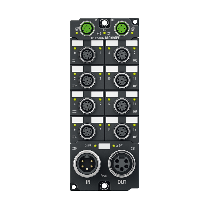Beckhoff EP1809-0042 EtherCAT Box, 16-channel digital input, 24 V DC, 3 ms, M12 Turkey