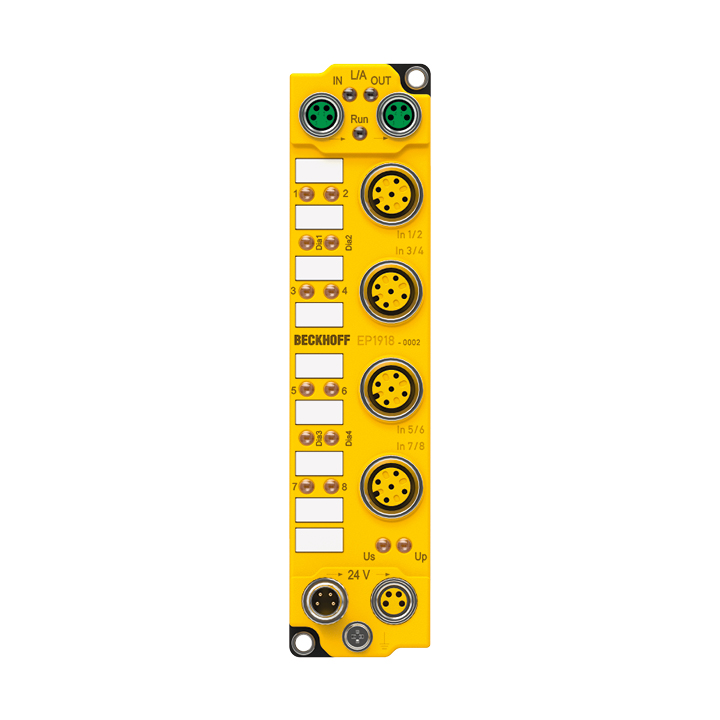 Beckhoff EP1918-0002 EtherCAT Box, 8-channel digital input, 24 V DC, M12, TwinSAFE, TwinSAFE Logic Turkey