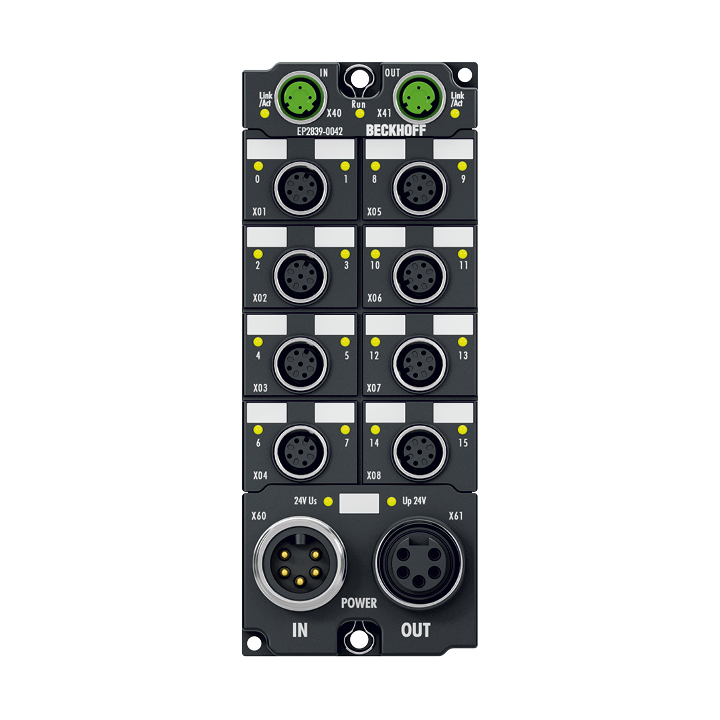 Beckhoff EP2839-0042 EtherCAT Box, 16-channel digital output, 24 V DC, 05 A, M12, with diagnostics Turkey