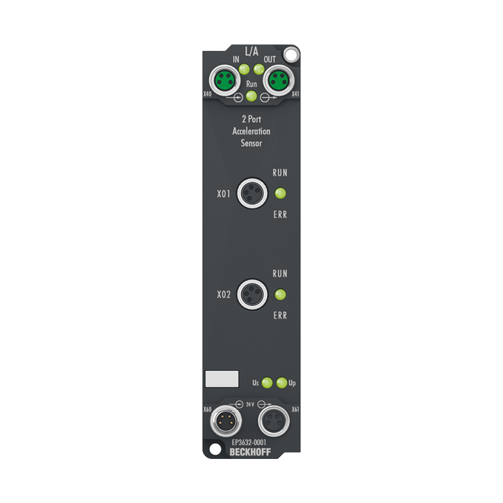 Beckhoff EP3632-0001 EtherCAT Box, 2-channel analog input, IEPE/accelerometer, 16 bit, 50 ksps, M8 Turkey