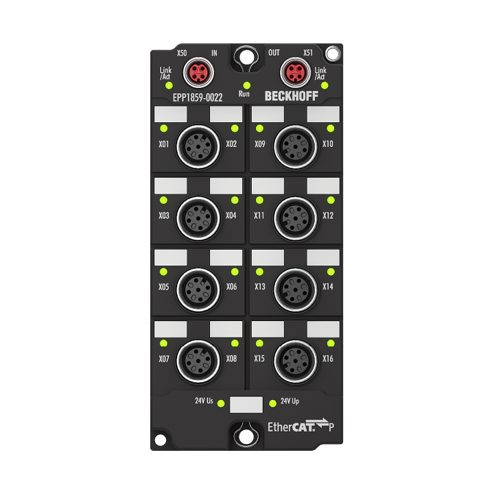 Beckhoff EPP1859-0022 EtherCAT P Box, 8-channel digital input + 8-channel digital output, 24 V DC, 3 ms, 05 A, M12New Turkey
