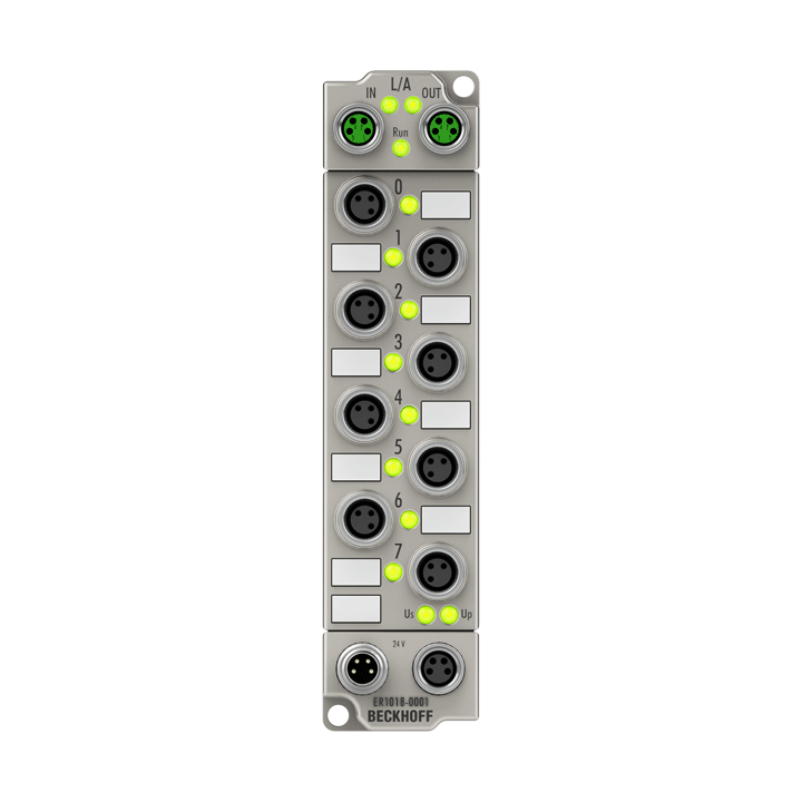 Beckhoff ER1018-0001 EtherCAT Box, 8-channel digital input, 24 V DC, 10 µs, M8, zinc die-cast Turkey