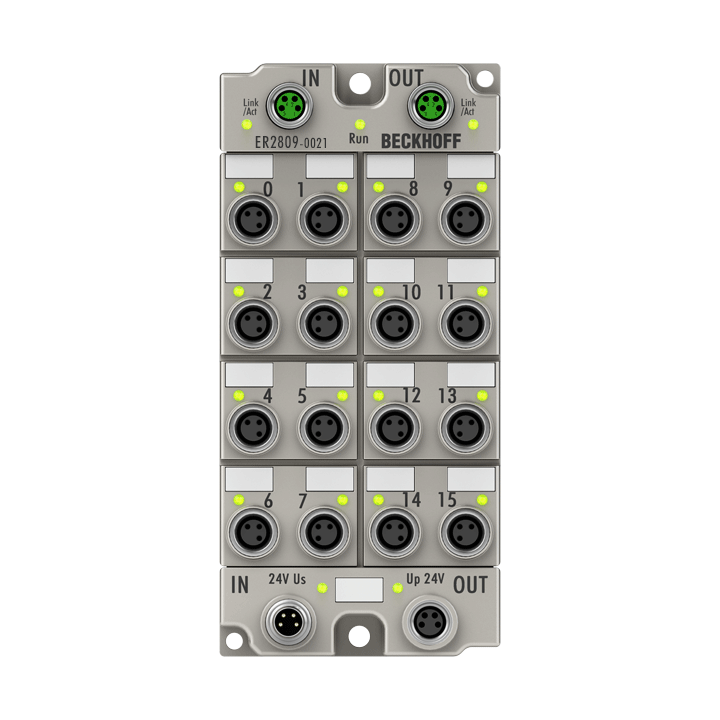 Beckhoff ER2809-0021 EtherCAT Box, 16-channel digital output, 24 V DC, 05 A, M8, zinc die-cast Turkey