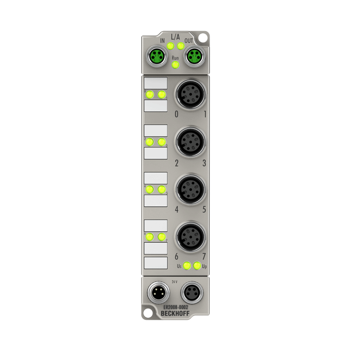 Beckhoff ER2008-0002 EtherCAT Box, 8-channel digital output, 24 V DC, 05 A, M12, zinc die-cast Turkey