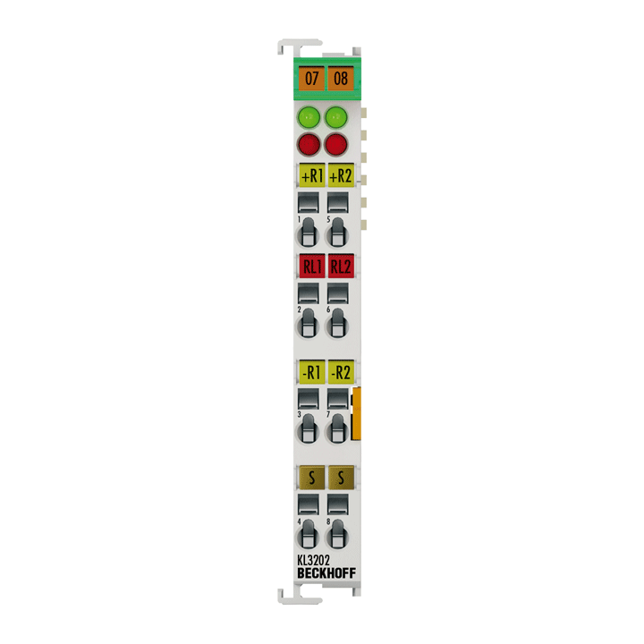 Beckhoff KL3202 Bus Terminal, 2-channel analog input, temperature, RTD (Pt100), 16 bit Turkey