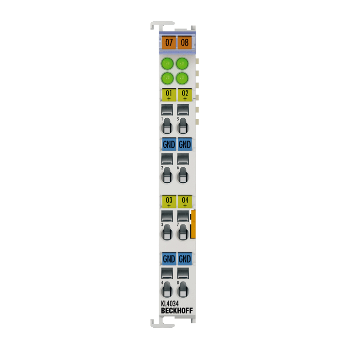 Beckhoff KL4034 Bus Terminal, 4-channel analog output, voltage, ±10 V, 12 bit, differential Turkey