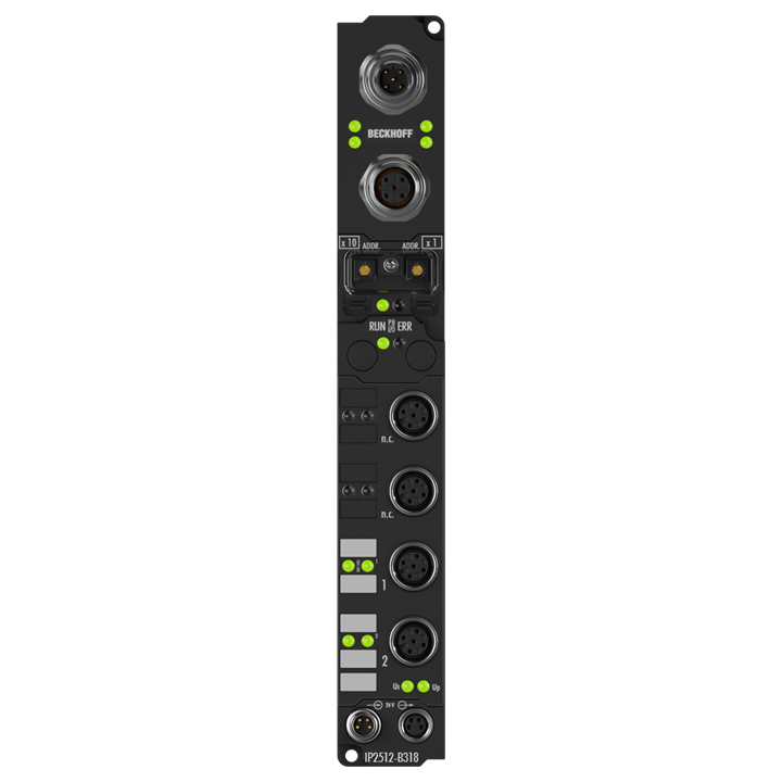 Beckhoff IP2512-B318 Fieldbus Box, 2-channel PWM output, PROFIBUS, 24 V DC, 25 A, M12, integrated T-connector Turkey