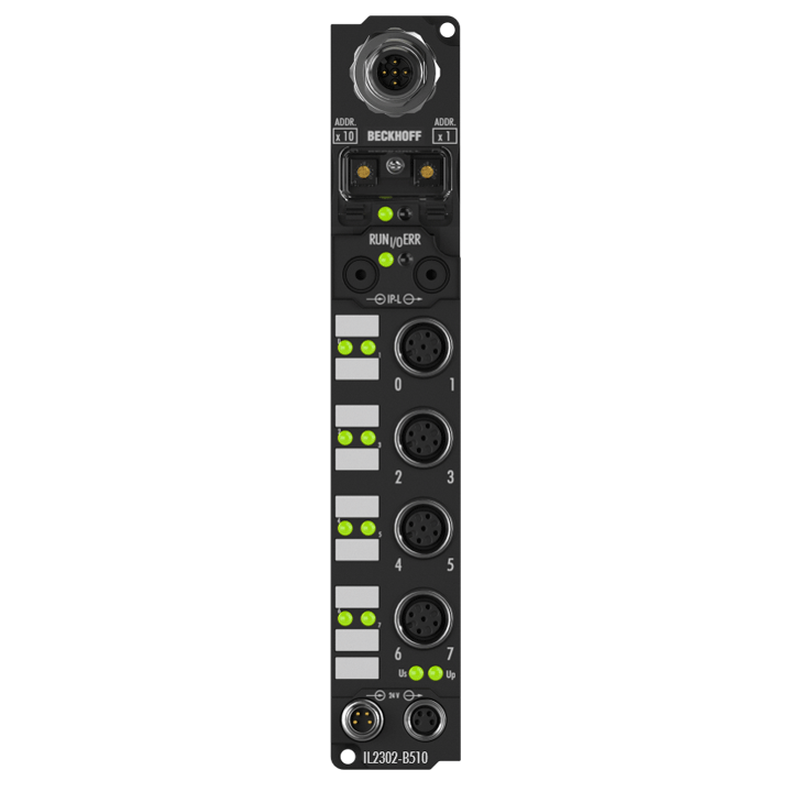 Beckhoff IL2302-B510 Coupler Box, 4-channel digital input + 4-channel digital output, CANopen, 24 V DC, 3 ms, 05 A, M12 Turkey