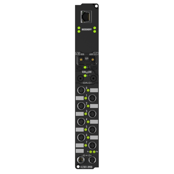 Beckhoff IL2301-B900 Coupler Box, 4-channel digital input + 4-channel digital output, Ethernet, 24 V DC, 3 ms, 05 A, M8 Turkey