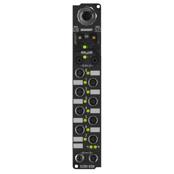Beckhoff IL2301-B520 Coupler Box, 4-channel digital input + 4-channel digital output, DeviceNet, 24 V DC, 3 ms, 05 A, M8 Turkey