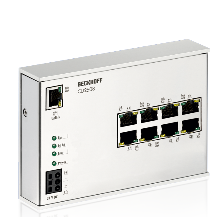 Beckhoff CU2508 Infrastructure, 8-port port multiplier, Ethernet, 24 V DC, RJ45 Turkey