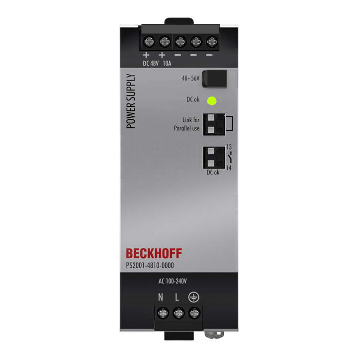 Beckhoff PS2001-4810-0000 Power supply PS2000; output: 48 V DC, 10 A; input: AC 100…240 V/DC 110…150 V, 1-phase Turkey