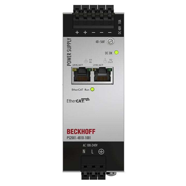 Beckhoff PS2001-4810-1001 Power supply PS2000; with EtherCAT, output: 48 V DC, 10 A; input: AC 100…240 V/DC 110…150 V, 1-phase Turkey