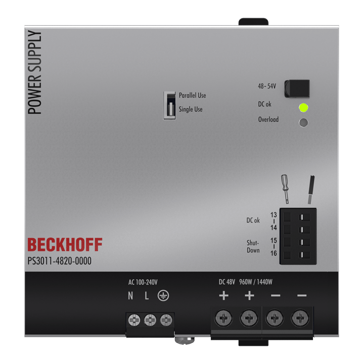 Beckhoff PS3011-4820-0000 Power supply PS3000; output: 48 V DC, 20 A; input: AC 100…240 V, 1-phase Turkey