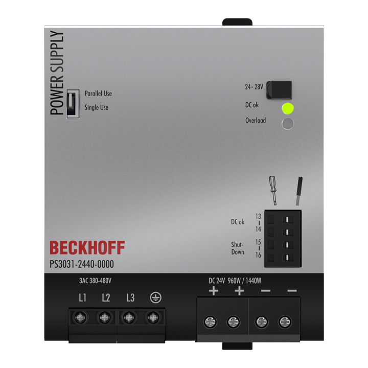 Beckhoff PS3031-2440-0000 Power supply PS3000; output: 24 V DC, 40 A; input: 3 AC 380…480 V, 3-phase Turkey