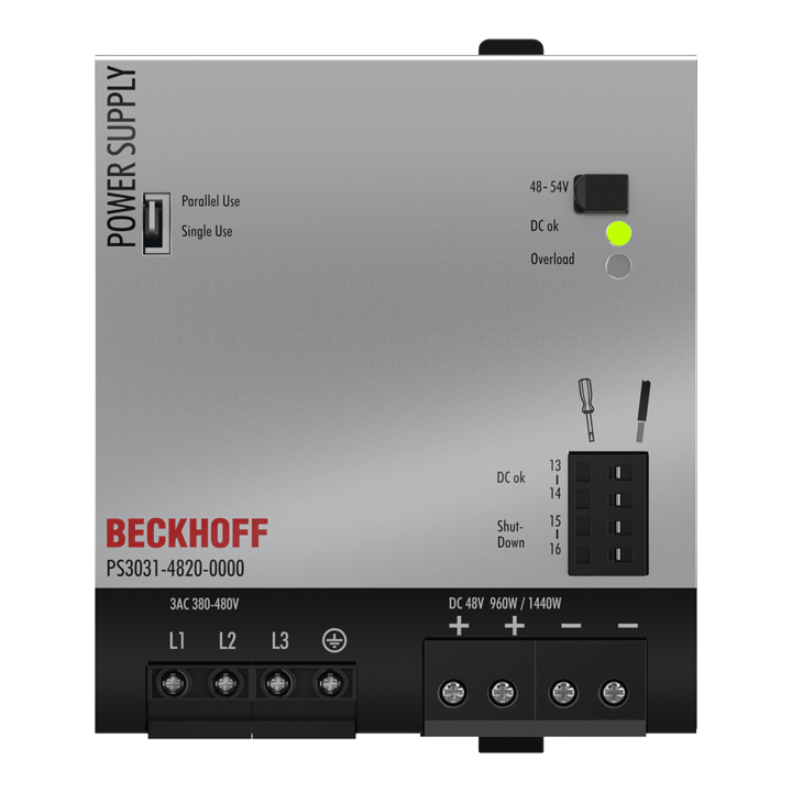 Beckhoff PS3031-4820-0000 Power supply PS3000; output: 48 V DC, 20 A; input: 3 AC 380…480 V, 3-phase Turkey