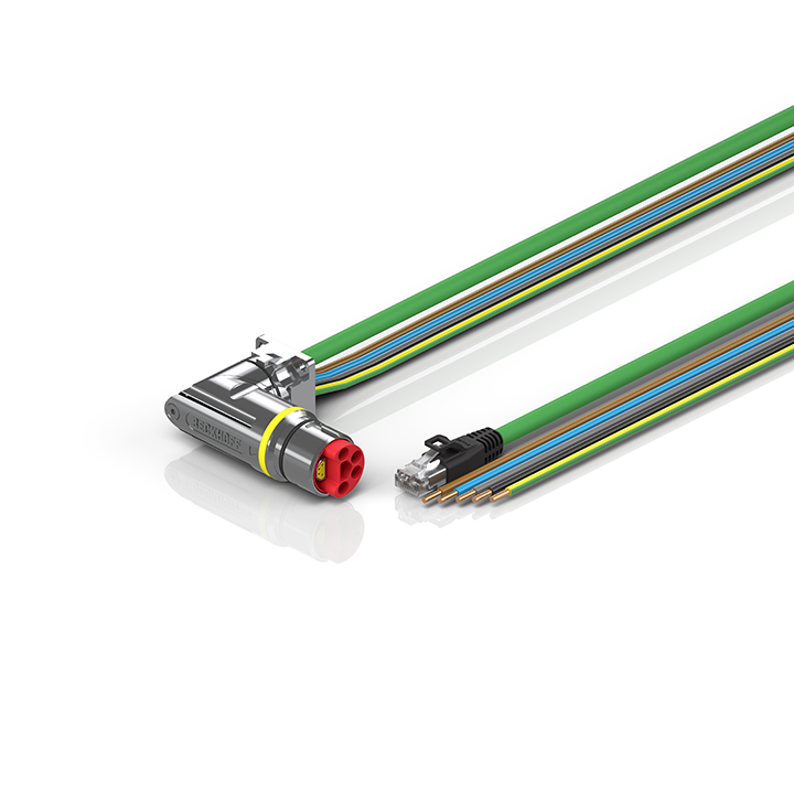 Beckhoff ZK7314-CJ00-Axxx B23, ENP cable, PUR, 5 G 40 mm² + (1 x 4 x AWG22), drag chain suitable, key 1 (2 x 24 V DC + PE) Turkey