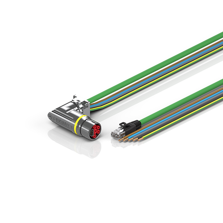 Beckhoff ZK7314-CI00-Axxx B23, ENP cable, PUR, 5 G 40 mm² + (1 x 4 x AWG22), drag chain suitable, key 1 (2 x 24 V DC + PE) Turkey