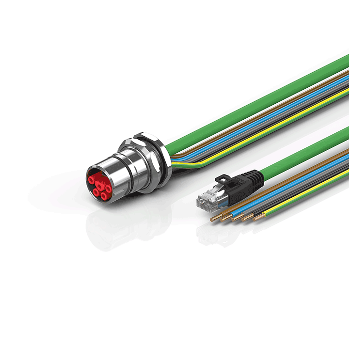 Beckhoff ZK7314-BY00-Axxx B23, ENP cable, PUR, 5 G 40 mm² + (1 x 4 x AWG22), drag chain suitable, key 1 (2 x 24 V DC + PE) Turkey
