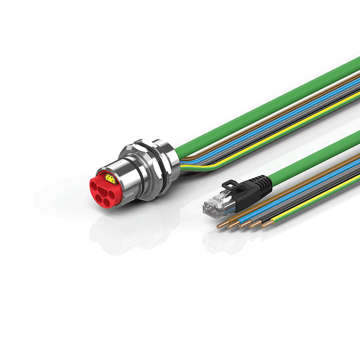 Beckhoff ZK7314-AX00-Axxx B23, ENP cable, PUR, 5 G 40 mm² + (1 x 4 x AWG22), drag chain suitable, key 1 (2 x 24 V DC + PE) Turkey