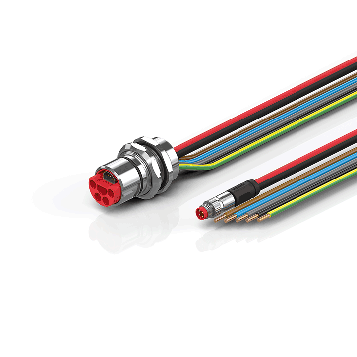 Beckhoff ZK7314-AV00-0xxx B23, ECP cable, PUR, 5 G 40 mm² + (1 x 4 x AWG22), drag chain suitable, key 1 (2 x 24 V DC + PE) Turkey
