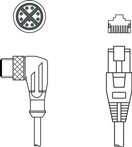 Leuze KSS GB-M12-8W-RJ45-A-P7-050 Interconnection cable
