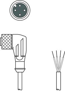 Leuze KD U-M12-4W-P1-020 Connection cable Turkey