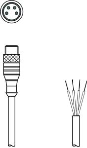 Leuze KS U-M8-4A-P1-020 Connection cable Turkey