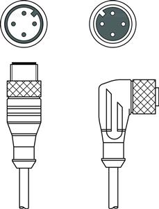Leuze KDS U-M12-4W-M12-4A-P1-015-3DP Interconnection cable Turkey